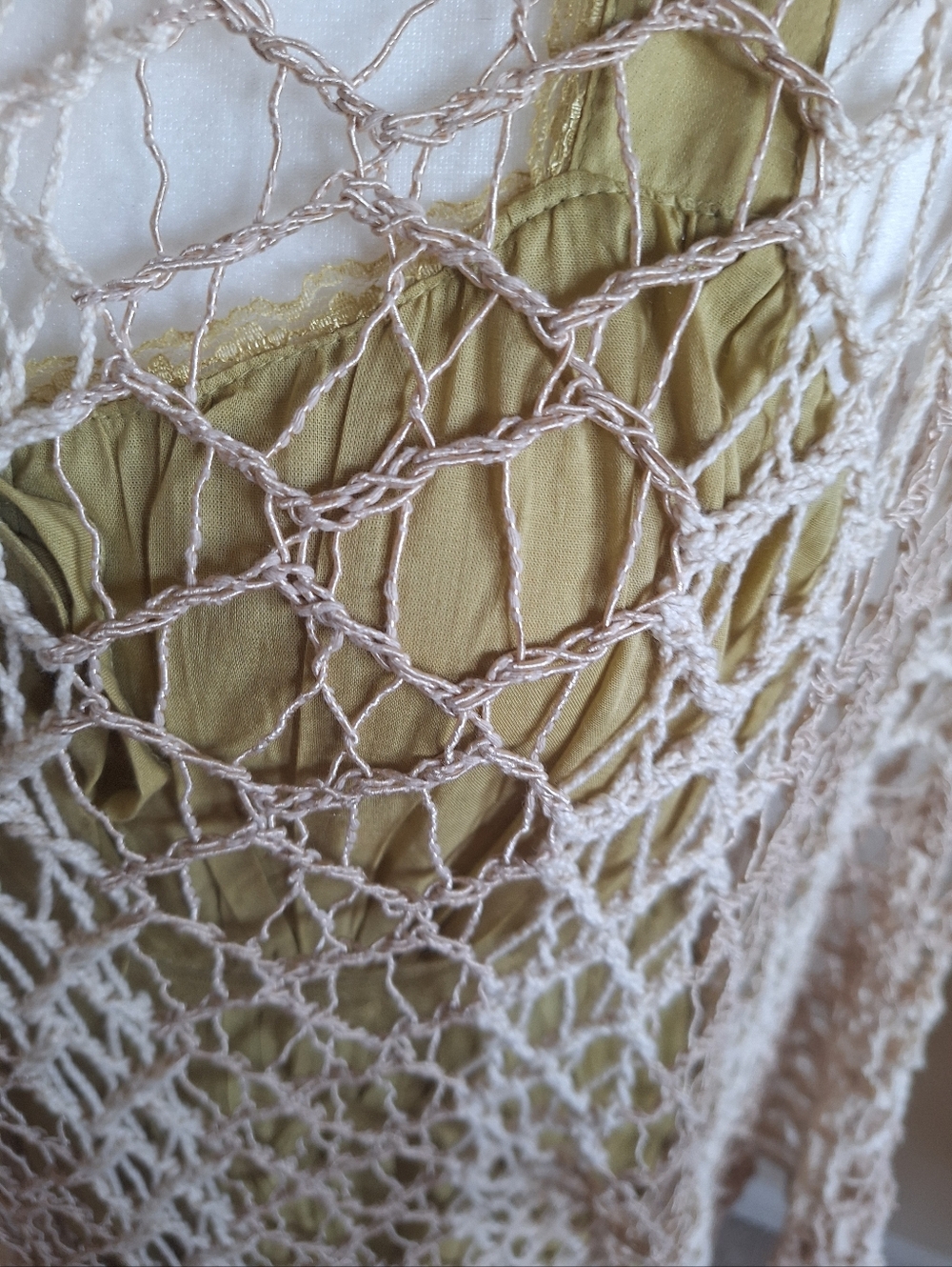 Zara Crochet Open-Weave Neutral Cover-Up - Picture 5 of 7